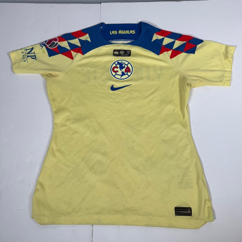 Nike Club America Jersey Kids Small Yellow Y. Negrete 67 Liga MX Femenil